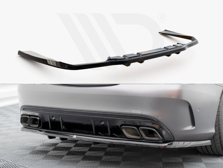 Central Rear Splitter (Vertical Bars) Mercedes-AMG C63 Sedan / Estate W205 Facelift - Wayside Performance 