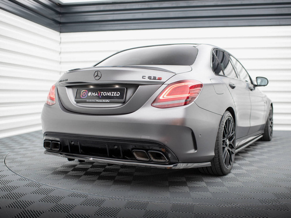 Central Rear Splitter (Vertical Bars) Mercedes-AMG C63 Sedan / Estate W205 Facelift - Wayside Performance 