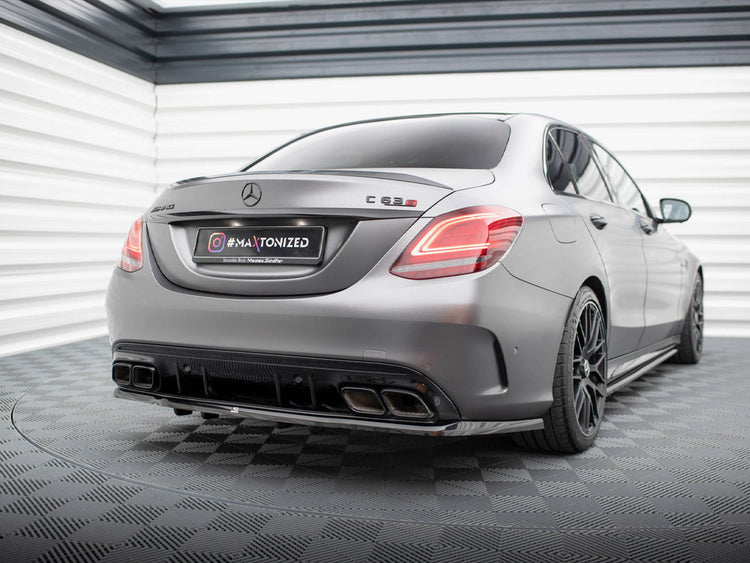 Central Rear Splitter (Vertical Bars) Mercedes-AMG C63 Sedan / Estate W205 Facelift - Wayside Performance 