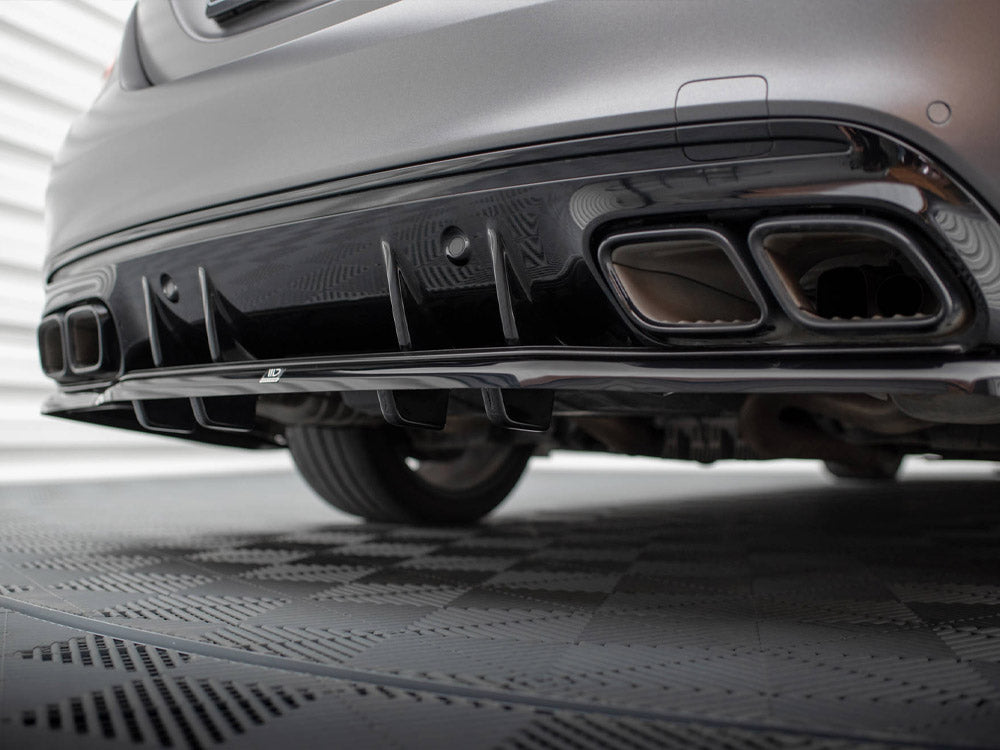 Central Rear Splitter (Vertical Bars) Mercedes-AMG C63 Sedan / Estate W205 Facelift - Wayside Performance 