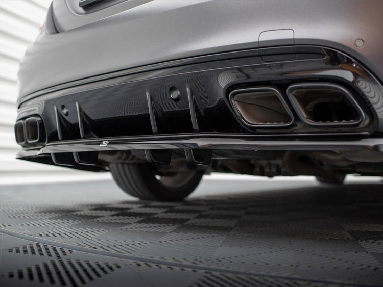 Central Rear Splitter (Vertical Bars) Mercedes-AMG C63 Sedan / Estate W205 Facelift - Wayside Performance 
