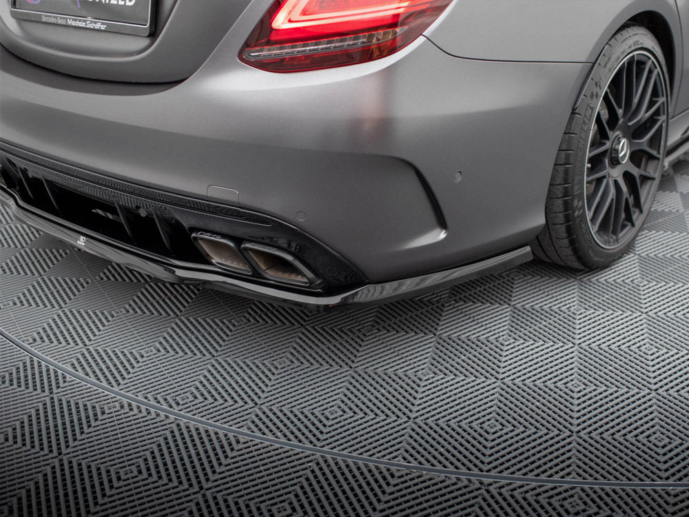 Central Rear Splitter (Vertical Bars) Mercedes-AMG C63 Sedan / Estate W205 Facelift - Wayside Performance 