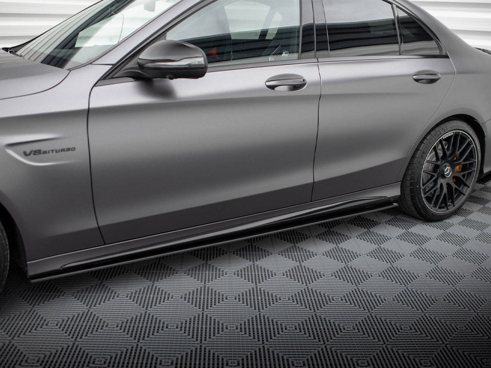 Street PRO Side Skirts Diffusers Mercedes-AMG C63 Sedan / Estate W205 Facelift - Wayside Performance 