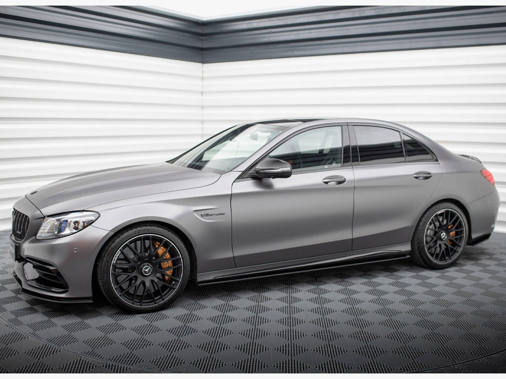 Street PRO Side Skirts Diffusers Mercedes-AMG C63 Sedan / Estate W205 Facelift - Wayside Performance 