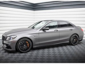 Street PRO Side Skirts Diffusers Mercedes-AMG C63 Sedan / Estate W205 Facelift - Wayside Performance 