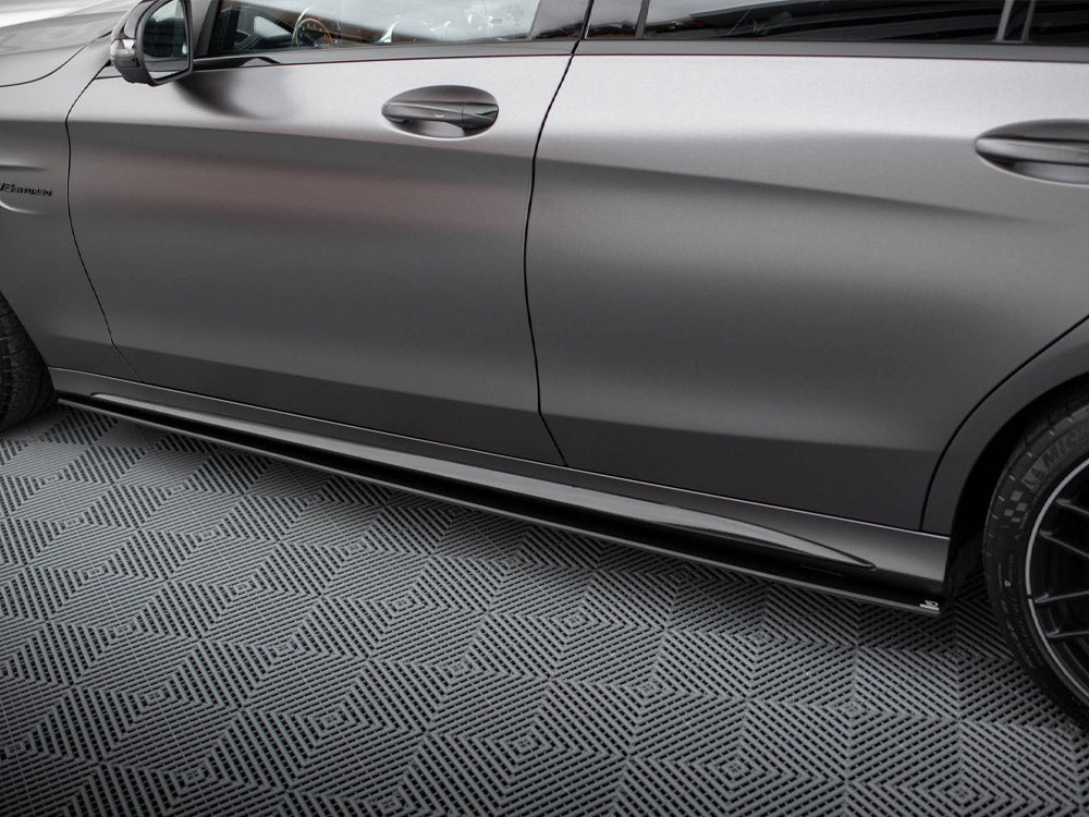 Street PRO Side Skirts Diffusers Mercedes-AMG C63 Sedan / Estate W205 Facelift - Wayside Performance 
