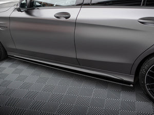 Street PRO Side Skirts Diffusers Mercedes-AMG C63 Sedan / Estate W205 Facelift - Wayside Performance 