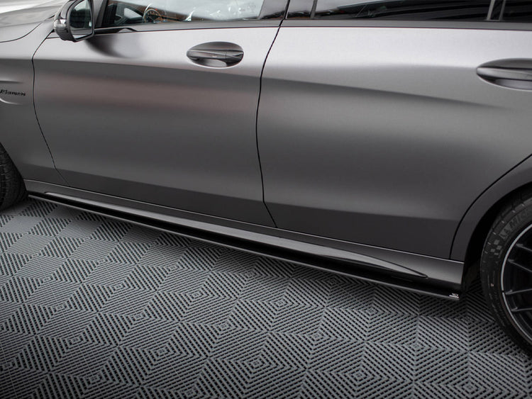 Street PRO Side Skirts Diffusers Mercedes-AMG C63 Sedan / Estate W205 Facelift - Wayside Performance 