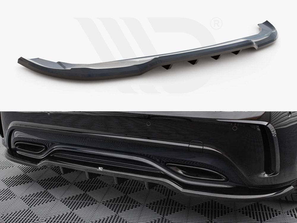 Central Rear Splitter (Vertical Bars) Mercedes-Benz A AMG-Line W176 Facelift - Wayside Performance 