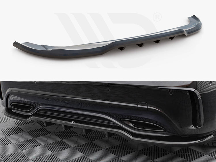 Central Rear Splitter (Vertical Bars) Mercedes-Benz A AMG-Line W176 Facelift - Wayside Performance 