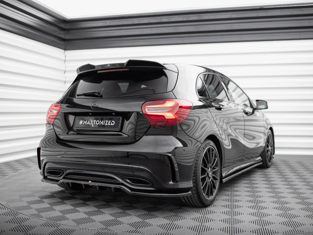 Central Rear Splitter (Vertical Bars) Mercedes-Benz A AMG-Line W176 Facelift - Wayside Performance 