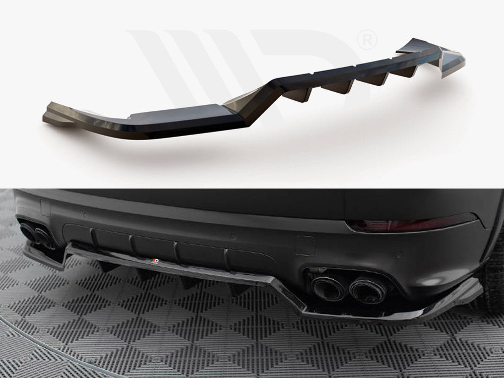 Central Rear Splitter (Vertical Bars) Porsche Cayenne Sport Design Mk3 - Wayside Performance 