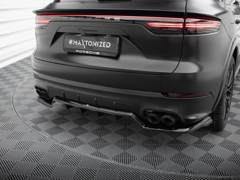 Central Rear Splitter (Vertical Bars) Porsche Cayenne Sport Design Mk3 - Wayside Performance 