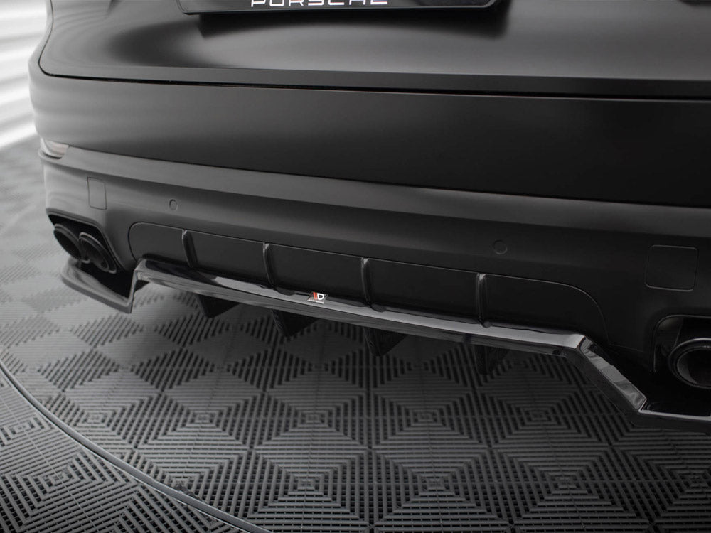 Central Rear Splitter (Vertical Bars) Porsche Cayenne Sport Design Mk3 - Wayside Performance 