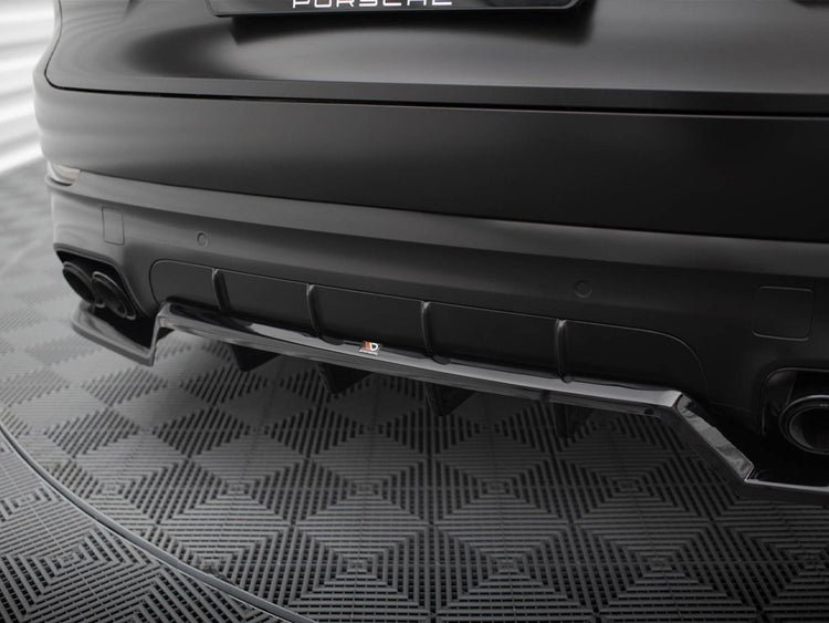 Central Rear Splitter (Vertical Bars) Porsche Cayenne Sport Design Mk3 - Wayside Performance 