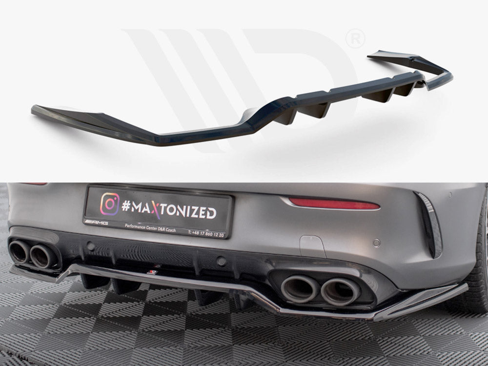 Central Rear Splitter (Vertical Bars) Mercedes-AMG C43 Coupe C205 Facelift - Wayside Performance 