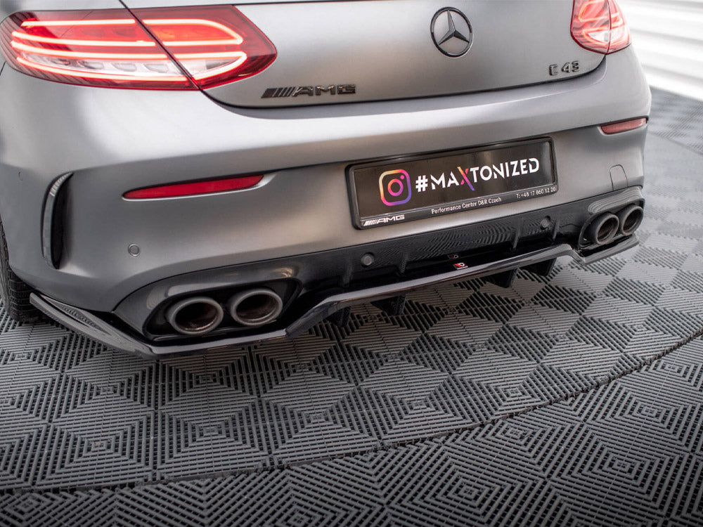 Central Rear Splitter (Vertical Bars) Mercedes-AMG C43 Coupe C205 Facelift - Wayside Performance 