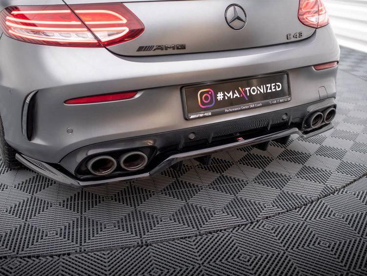 Central Rear Splitter (Vertical Bars) Mercedes-AMG C43 Coupe C205 Facelift - Wayside Performance 