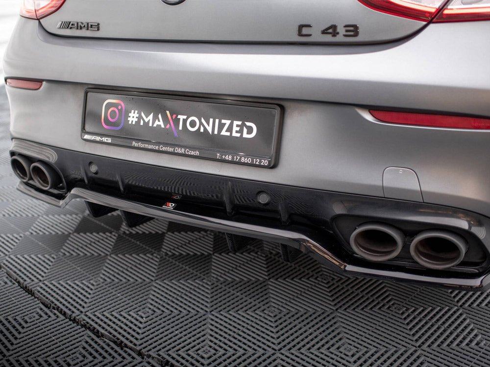 Central Rear Splitter (Vertical Bars) Mercedes-AMG C43 Coupe C205 Facelift - Wayside Performance 