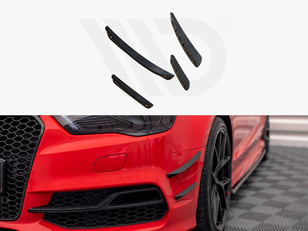 Front Bumper Wings (Canards) Audi S3 / A3 S-Line 8V Sedan / Cabrio - Wayside Performance 