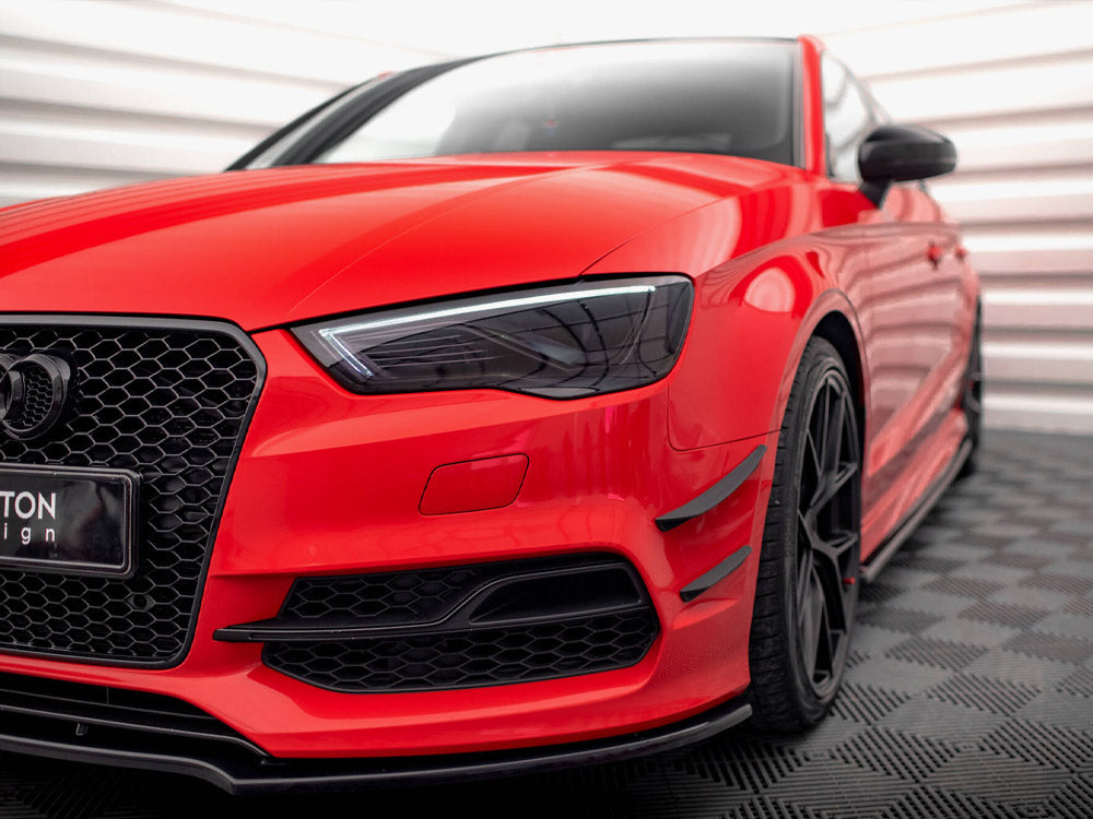 Front Bumper Wings (Canards) Audi S3 / A3 S-Line 8V Sedan / Cabrio - Wayside Performance 
