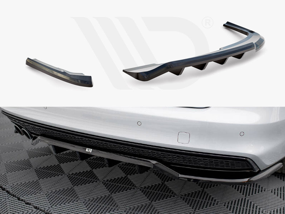 Central Rear Splitter (Vertical Bars) Audi A4 Competition B8 Facelift - Wayside Performance 