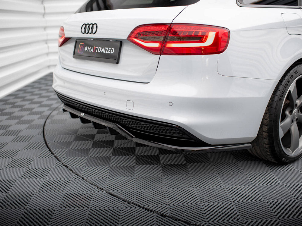 Central Rear Splitter (Vertical Bars) Audi A4 Competition B8 Facelift - Wayside Performance 