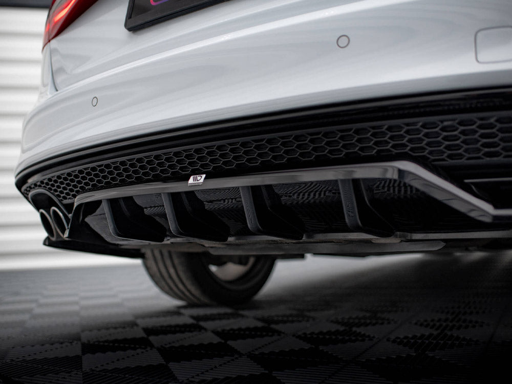 Central Rear Splitter (Vertical Bars) Audi A4 Competition B8 Facelift - Wayside Performance 