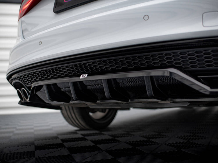 Central Rear Splitter (Vertical Bars) Audi A4 Competition B8 Facelift - Wayside Performance 