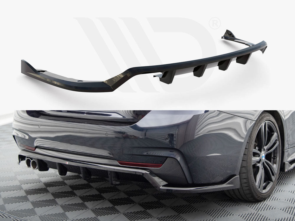 Central Rear Splitter (Vertical Bars) BMW 4 Gran Coupe M-Pack F36 - Wayside Performance 