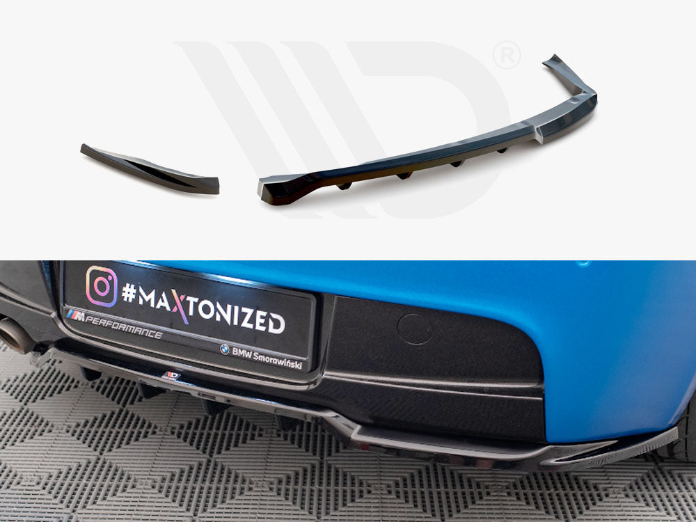 Central Rear Splitter (Vertical Bars) BMW 1 M-Pack E87 Facelift - Wayside Performance 