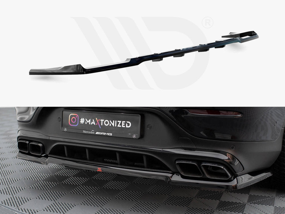 Central Rear Splitter (Vertical Bars) Mercedes-AMG GLC 63 Coupe C253 Facelift - Wayside Performance 
