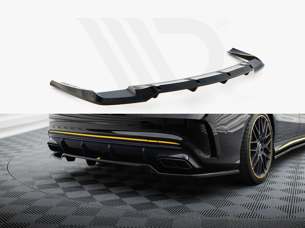 Central Rear Splitter (Vertical Bars) Mercedes-AMG CLA 45 C117 Facelift - Wayside Performance 