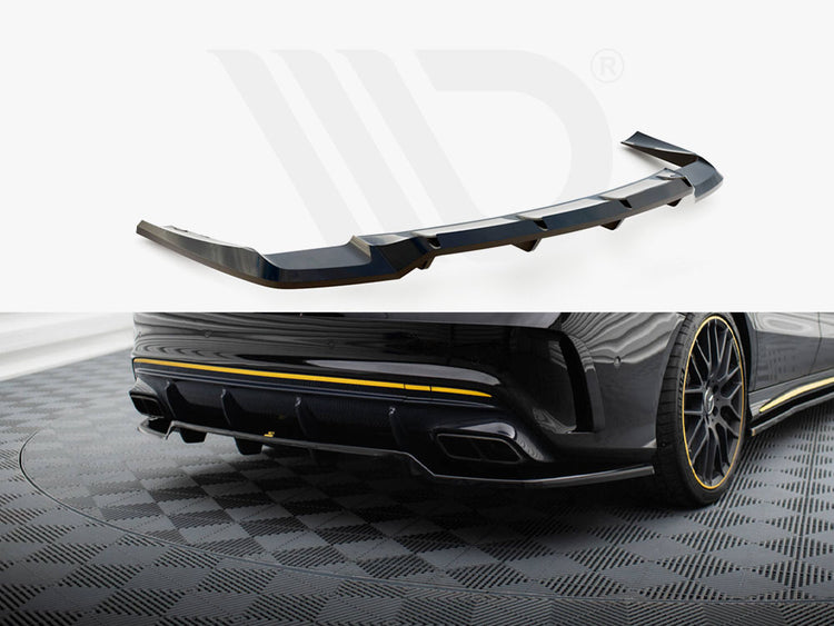 Central Rear Splitter (Vertical Bars) Mercedes-AMG CLA 45 C117 Facelift - Wayside Performance 