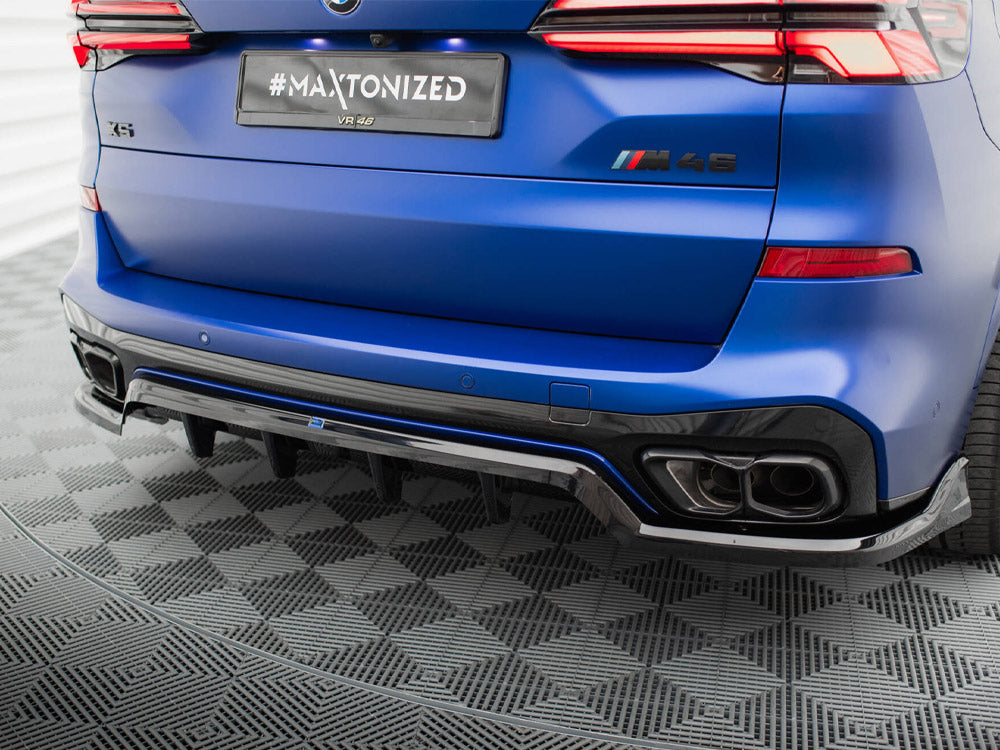 Central Rear Splitter (Vertical Bars) V.2 BMW X5 M-Pack G05 Facelift - Wayside Performance 