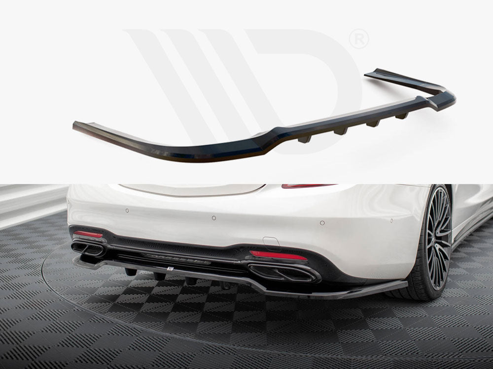 Central Rear Splitter (Vertical Bars) Mercedes-Benz S AMG-Line W222 Facelift - Wayside Performance 