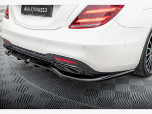 Central Rear Splitter (Vertical Bars) Mercedes-Benz S AMG-Line W222 Facelift - Wayside Performance 