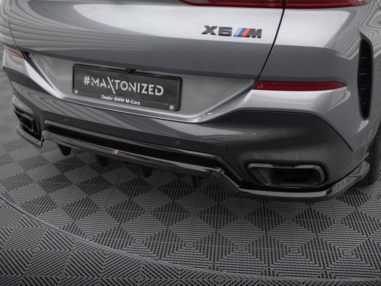 Central Rear Splitter (Vertical Bars) V.1 BMW X6 M-Pack G06 Facelift - Wayside Performance 