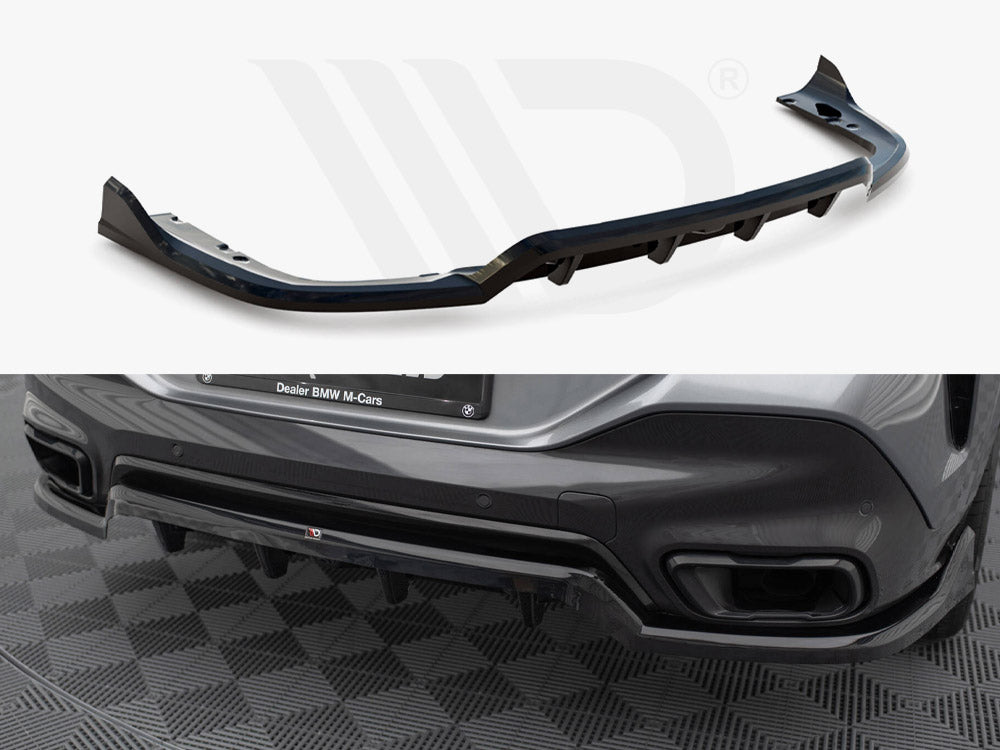 Central Rear Splitter (Vertical Bars) V.2 BMW X6 M-Pack G06 Facelift - Wayside Performance 