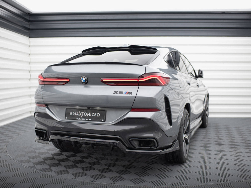 Central Rear Splitter (Vertical Bars) V.2 BMW X6 M-Pack G06 Facelift - Wayside Performance 