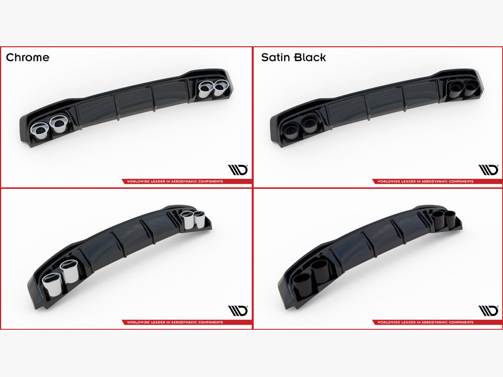 Rear Valance + Exhaust Ends Imitation Peugeot 308 SW Mk2 Facelift TEXTURED - Wayside Performance 