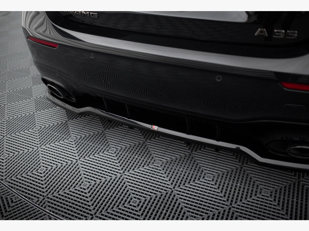 Central Rear Splitter (Vertical Bars) Mercedes-AMG A35 Hatchback W177 - Wayside Performance 