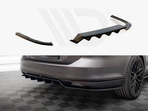 Central Rear Splitter (Vertical Bars) Volkswagen Passat R-Line B8 - Wayside Performance 