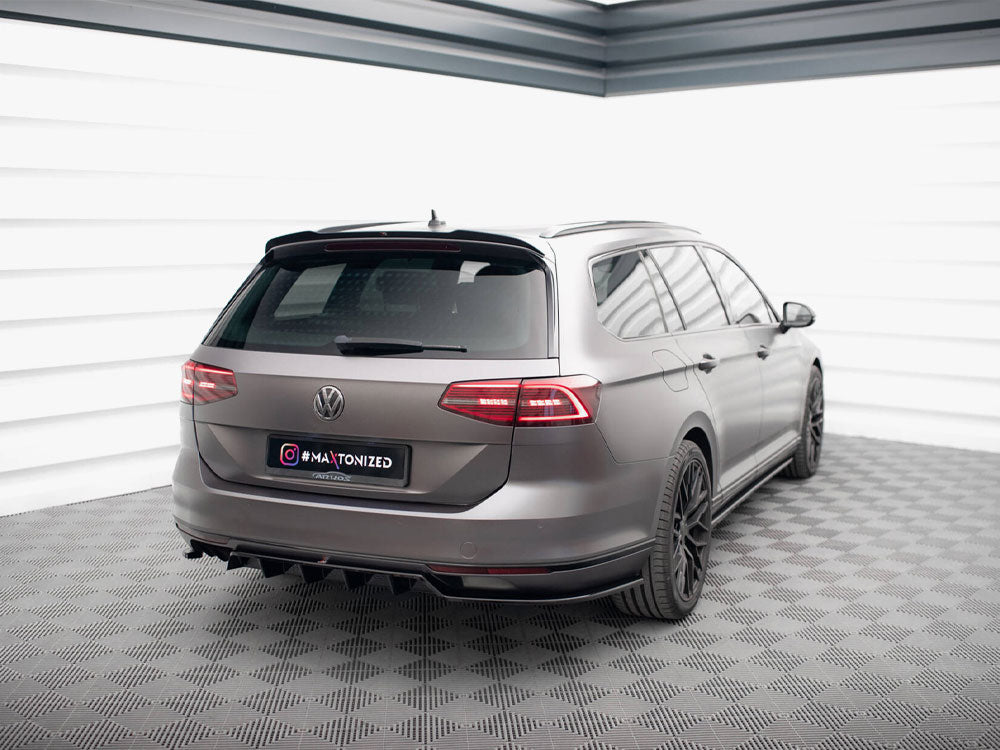 Central Rear Splitter (Vertical Bars) Volkswagen Passat R-Line B8 - Wayside Performance 