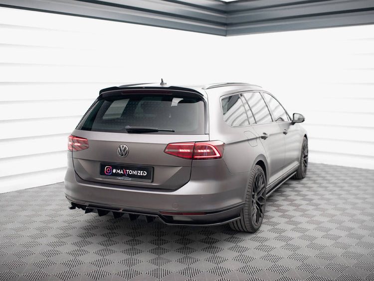 Central Rear Splitter (Vertical Bars) Volkswagen Passat R-Line B8 - Wayside Performance 