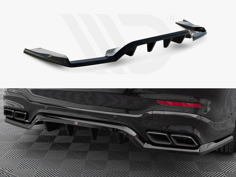 Central Rear Splitter (Vertical Bars) V.1 Mercedes-AMG GLC 63 SUV X253 - Wayside Performance 