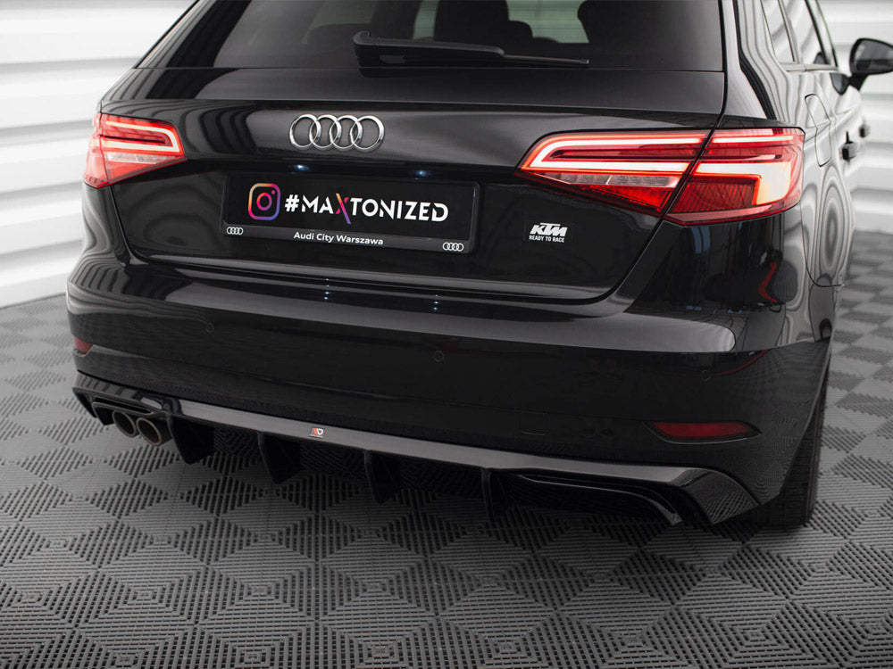 Rear Valance Audi A3 Sportback 8V Facelift (Version with double exhaust tip) - Wayside Performance 