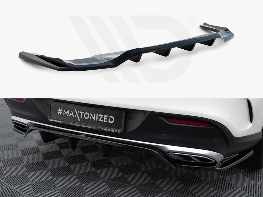 Central Rear Splitter (Vertical Bars) Mercedes-Benz GLE Coupe AMG-Line C292 - Wayside Performance 