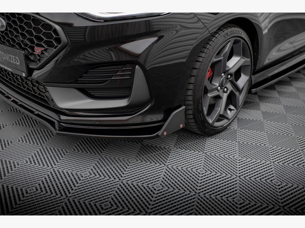 Front Splitter V.4 + Flaps Ford Fiesta ST / ST-Line Mk8 Facelift - Wayside Performance 