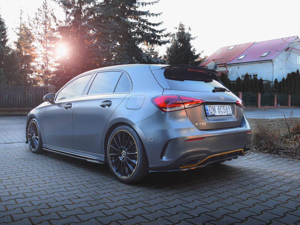 Central Rear Splitter (Vertical Bars) Mercedes-Benz A Hatchback AMG Line W177 - Wayside Performance 
